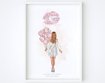 Personalised Kiss The Miss Goodbye, Hen Party Guest Book, Hen Weekend Gift, Miss To Mrs Guest Book, Bridal Shower Gift, Keepsake Memory