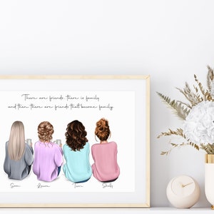 Best Friend Print - Personalised Wall art Custom Friend prints - Best friend prints - Friends portrait illustration - Best friend definition