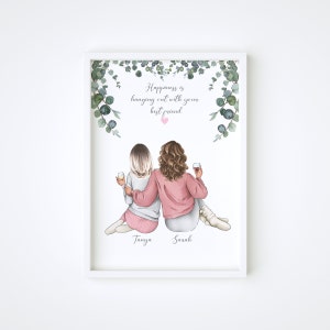 Personalised Best Friend Print, Best Friend Gift, Friendship Gift, Keepsake, Birthday Bestie Gifts, Birthday Gift for Her