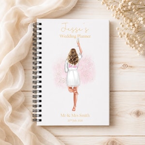 Personalised Wedding Planner Notebook, Custom Bride Planner, Engagement Gift, Bridal Journal, Wedding Organiser, Bride To Be Gift