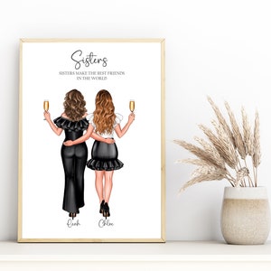 Personalised Sister Print, Best Friend Gift, Sisters Gift, Keepsake, Birthday Bestie Gifts, Birthday Gift for Her