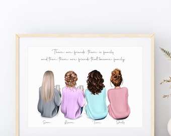 Bester Freund Druck - Personalisierte Wandkunst - Beste Freunde Drucke - Beste Freunde Drucke - Beste Freunde Porträt Illustration - Beste Freund Definition