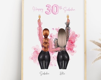30th Birthday Best Friend Print | Personalised Best Friend Gift | Friendship Print | Other Ages Available | Free UK Delivery