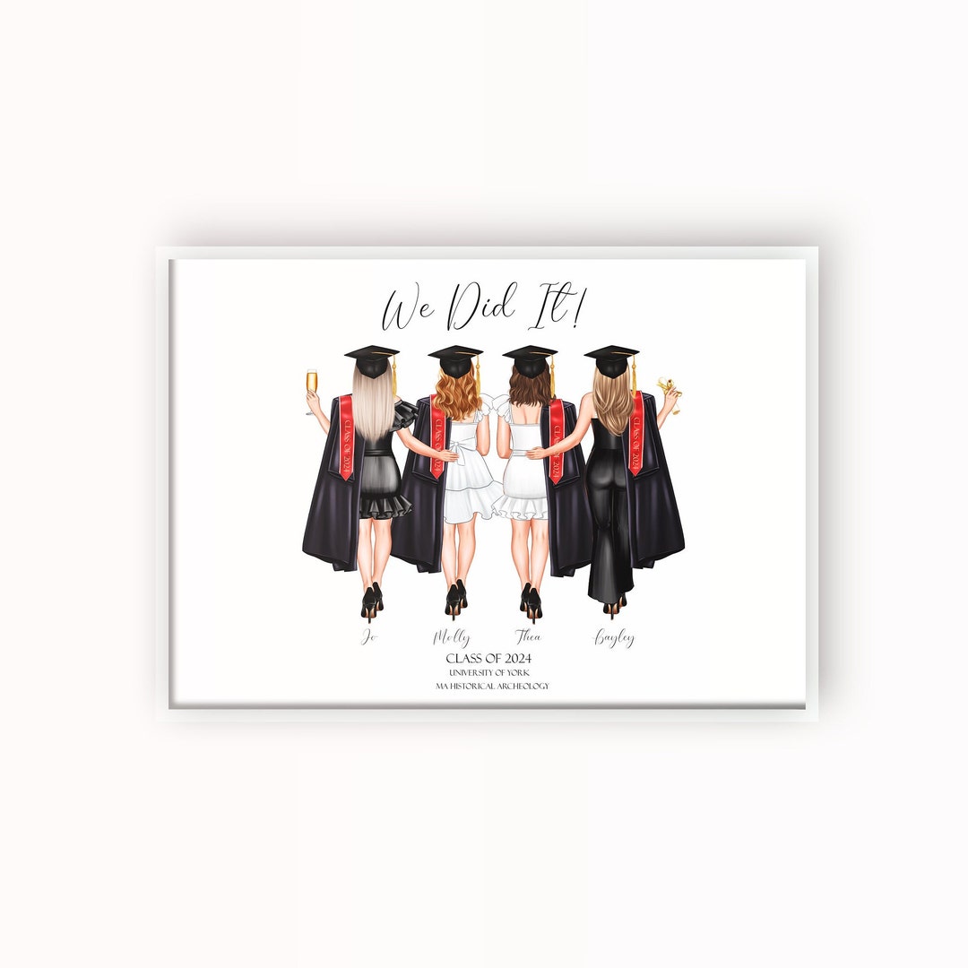 Personalised Graduation Print, Graduation Friends Gift, University ...