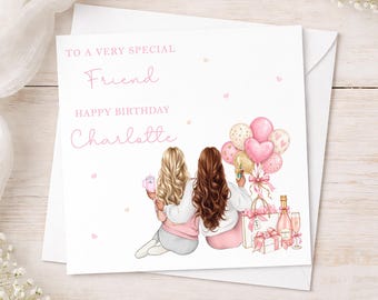 Personalised Best Friend Birthday Card, Custom Birthday Card for Bestie, Friendship Gift