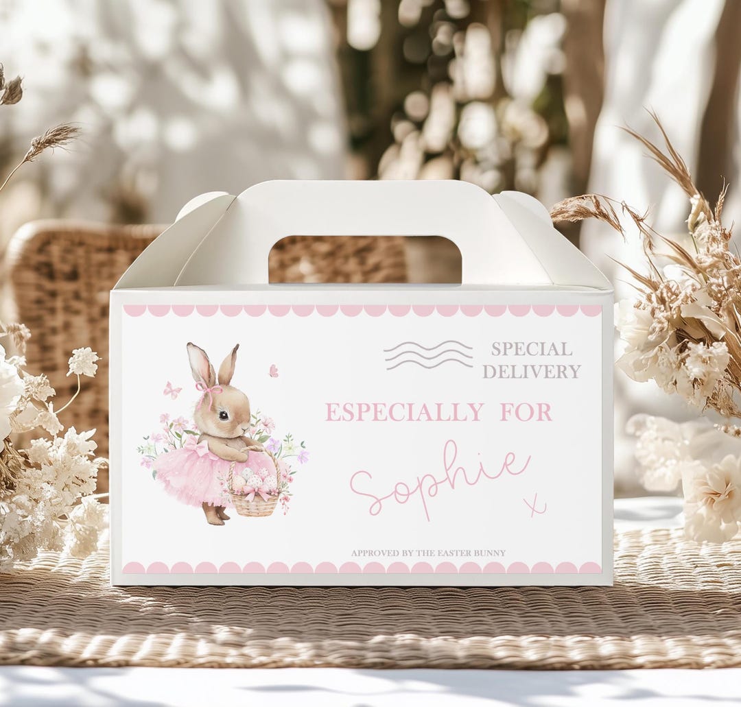 Custom Easter Box Personalised Easter Treat Box – Custom Name Bunny Gift Box for Kids ...