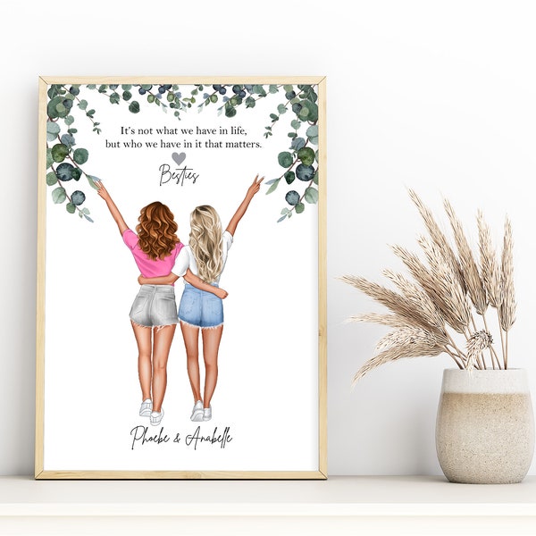 Personalised Best Friend Print, Best Friend Gift, Friendship Gift, Keepsake, Birthday Bestie Gifts, Birthday Gift for Her