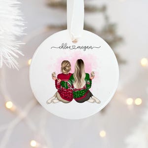 Personalised Best Friends Christmas Ornament, Friendship Christmas Gift, Colleagues Bauble, Family Gift, Sister Gift, Cousin Gift, Mum Gift