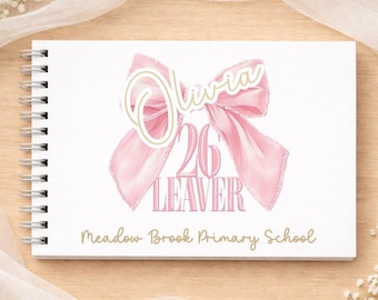 Personalised Leavers Book A6 Autograph Book Spiral Bound | Year 6 Leavers Gift | School Memory Book Primary Secondary | Custom Name Keepsake