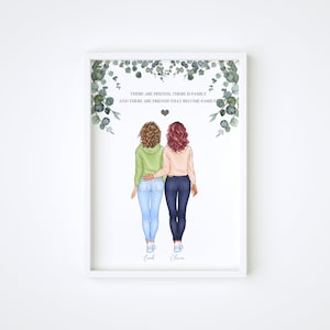 Gepersonaliseerde beste vriend-afdruk, cadeau beste vriend, vriendschapscadeau, aandenken, verjaardagscadeaus beste vriend, verjaardagscadeau voor haar