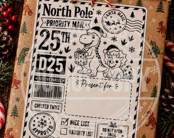 Christmas Santa Mail Labels, North Pole Labels, 6x4 Thermal Printer Labels, Santa Gift Labels, Christmas Parcel Stickers