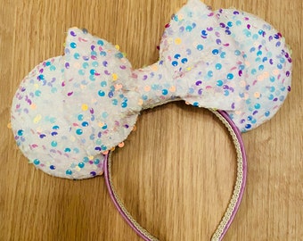 Iridescent velvet Sequin inspired handmade mouse ears