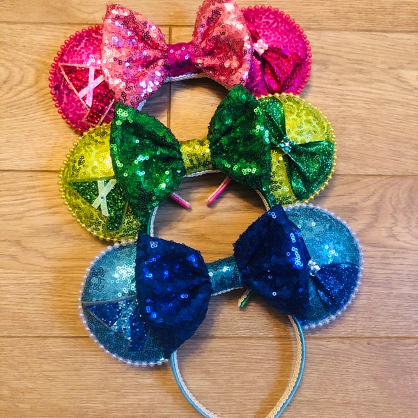 Three Fairies Sleeping Beauty inspired Minnie Ears handmade Mouse Ears **Set of 3**