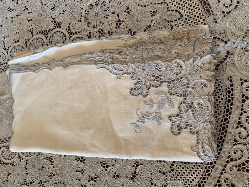 Rare antique linen handmade tablecloth from Cyprus image 5