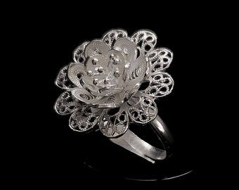 Handmade Filigree Ring "Babylon" - Sterling silver jewelry - birthday gift - mom gift -  Cyprus Jewellery
