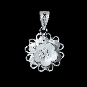 Handmade Filigree Pendant "Star Flower" - Sterling silver jewelry - birthday gift - mom gift -  Cyprus Jewellery