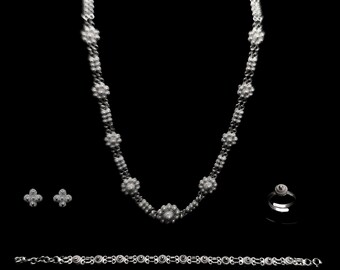 Handmade Filigree Set "Central" - Sterling silver jewelry - birthday gift - mom gift -  Cyprus Jewellery