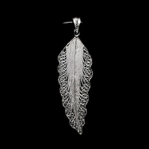 Handmade Filigree Pendant "Wing" - Sterling silver jewelry - birthday gift - mom gift -  Cyprus Jewellery