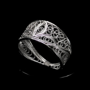 Handmade Filigree Ring "Luck" - Sterling silver jewelry - birthday gift - mom gift -  Cyprus Jewellery