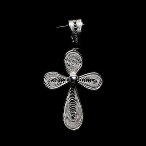 Handmade Filigree Pendant "Cross" - Sterling silver jewelry - birthday gift - mom gift -  Cyprus Jewellery