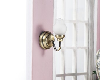 Coppia Applique Da Parete In Miniatura Scala 1/12 – Stile Ornato Dorato Per Casa Delle Bambole - Foto 5