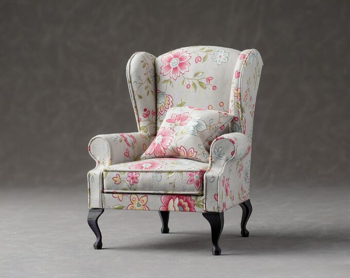 16 Scale Floral Queen Anne Chair for Dolls Etsy