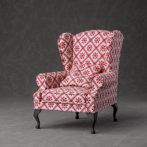 1:6 Scale Antique Wingback Chair with Ottoman Set for Blythe OB22 OB24 Momoko and Dolls