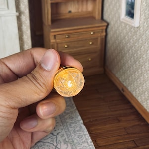 2er-Pack Puppenhaus Miniatur LED Deckenlampe 1:12 Klar Geätzt