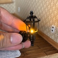 2-Pack 1:12 Scale Miniature LED Outdoor Coach Lamp – Dollhouse Exterior Wall Light for Porch, Entry & Diorama Scenes