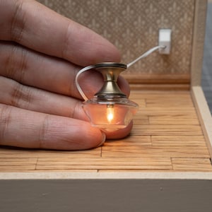 1:12 Scale Miniature 12 Volts Wired Schoolhouse Ceiling Lamp