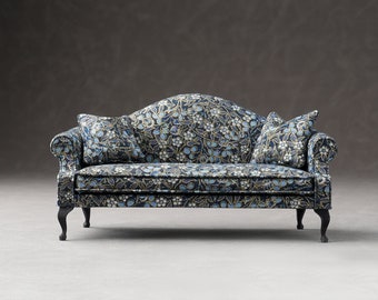 1:12 Miniature Upholstered Vintage and Antique Roll Arm Sofa Set Metallic Theme