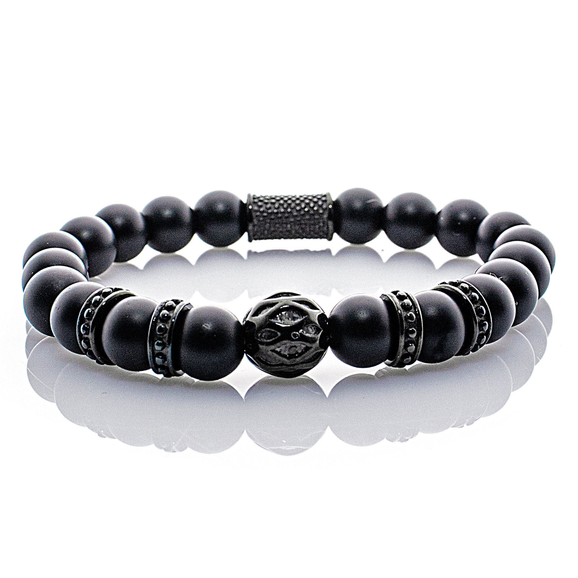 ◇HYERES LOR◇ H Edition (W) Ball Black Onyx Beads Bracelet ARO Onyx Bracelet ::: 8.5mm ::: – ARO Pearls