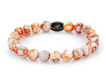 Pulseira de contas Sheryl Dragon, pulseira de contas para mulheres e homens, aço inoxidável de 8 mm