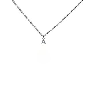 Cuban Link Curb Chain 1,0mm Halskette 925 Sterling Silber Anhänger Buchstabe Zirkon Damen Herren Halskette