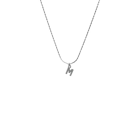Bamboo Chain 0.6 Mm Necklace 925 Sterling Silver Pendant Letter