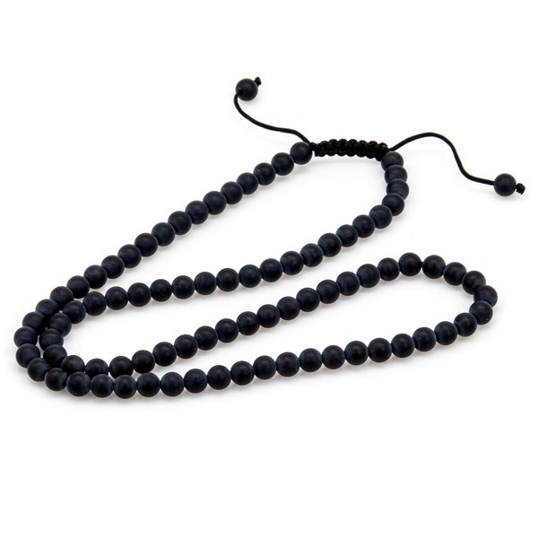 Onyx Matt Kette Halskette 6mm Perlen Kette Black Onyx Perlenhalskette Schwarz Damen Herren