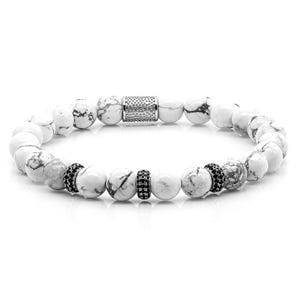 Howlite 925 sterling silver raw dined bracelet bracelet pearl bracelet 8 mm zircon
