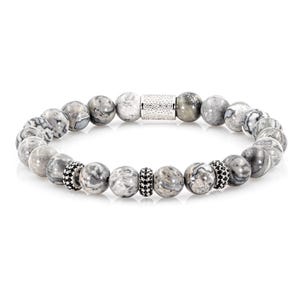 Jasper 925 sterling silver raw dined bracelet bracelet pearl bracelet 8 mm zircon
