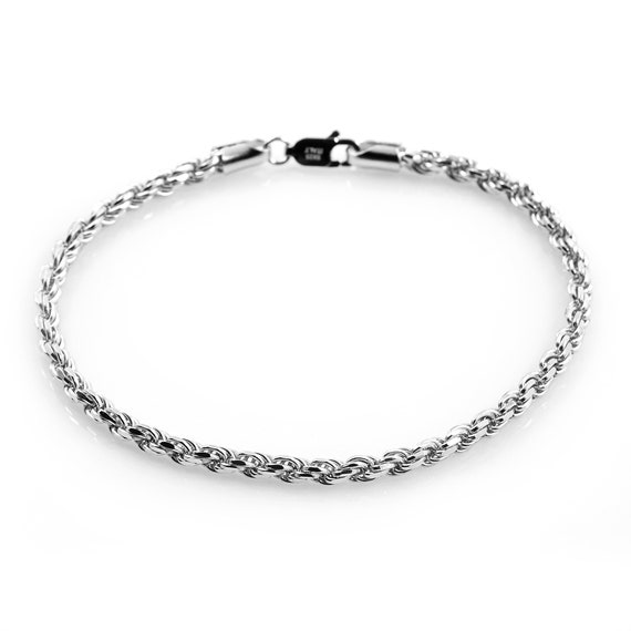 アクセサリー NEEDLES Bracelet - 925 Silver Pure S925 Sterling Silver Chain 7mm Unique Byzantine Link