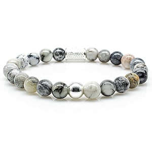 Agate 925 Sterling Silver Gold 18k Gold Plated Bracelet Pearl Bracelet Beads Ball 8 mm