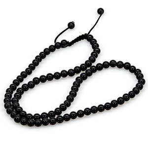 Onyx Chain Necklace 6 mm Pearl Chain Black Onyx Pearl Necklace Black Women Men