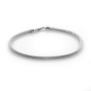 925 Sterling Silver Popcorn Ball Chain Bracelet 3.0 mm