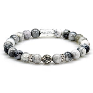 Agate 925 Sterling Silver Bracelet Bead Bracelet Beads Ball 8mm CZ