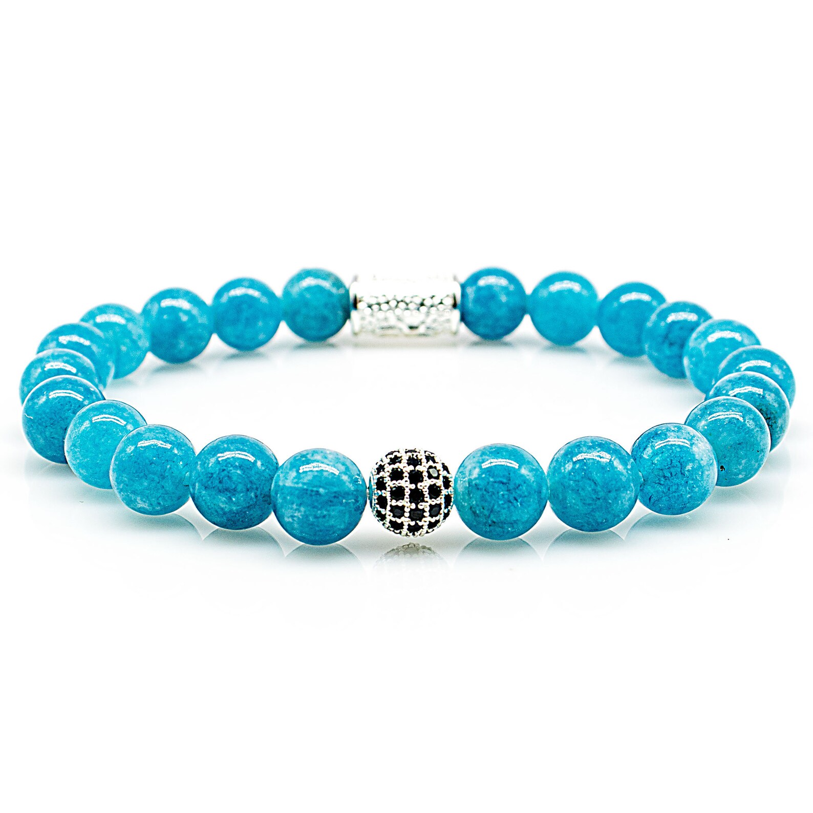 Jade 925 Sterling Silver Bracelet Bead Bracelet Amazonite Etsy UK