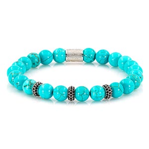 Turquoise 925 sterling silver raw dined bracelet bracelet pearl bracelet 8 mm zircon