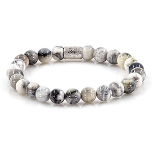 Agate Bracelet Beaded Bracelet Agate 925 Sterling Silver Raw Dined Women&#39;s Men&#39;s Bracelet