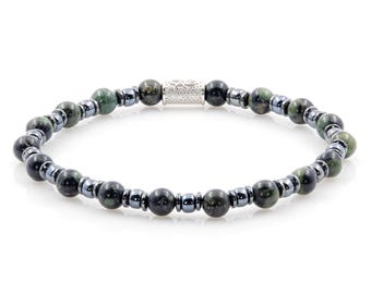 Pulseira de turquesa africana de 6 mm, pulseira de contas com miçangas Miyuki e hematita, feminina e masculina, prata de lei 925, várias cores.