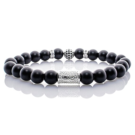 Onyx 925 Sterling Silver Bracelet Bracelet Pearl Bracelet Black