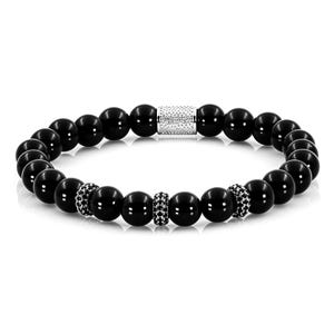 Onyx 925 sterling silver raw dined bracelet bracelet pearl bracelet black 8 mm zircon