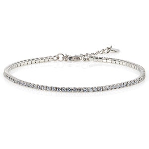 Tennisarmband 2 mm Zirkonia Tennis Damesarmband 925 sterling zilver rhodium sieraden 17 cm +3 cm